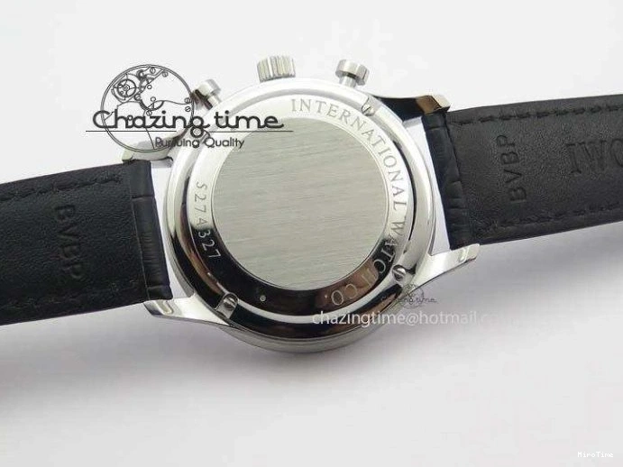MIROTIME 0313 Modern Portuguese IW371404 ZF V3 1:1 Best Edition SS Black Dial On Black Leather Strap A 7267